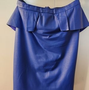 Elie Tahari electric blue leather skirt